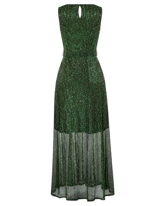 Women Ankle Length Party Dress Sleeveless Surplice V-Neck Flared A-Line Dress