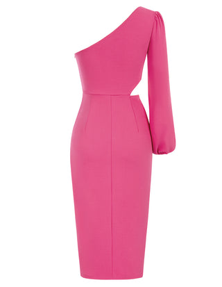 Women's 2023 One Shoulder Long Sleeve Cocktail Dress Split Ruched Bodycon Wedding Party Dresses