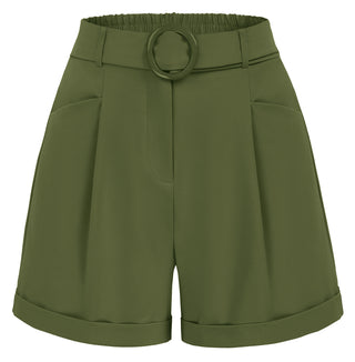 Fold-over Leg Opening Shorts with Belt