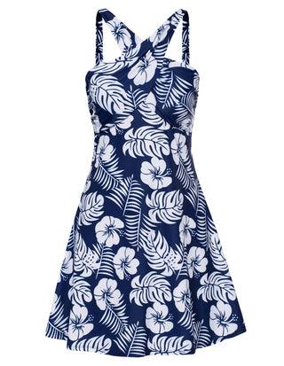 Women 2pcs Swimsuit Halterneck Padded Swim Dress+Briefs Swimwear