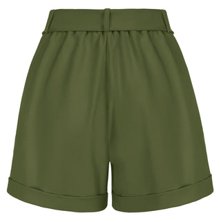 Fold-over Leg Opening Shorts with Belt