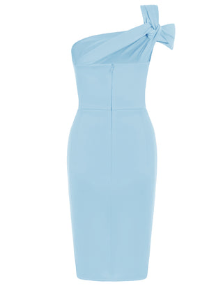 Asymmetric Wrap Hem Party DressOne Shoulder Ruched Bodycon Dress