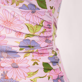 Women 2pcs Set Swimsuit Ruched Padded Swim Tops+Briefs Swimwear