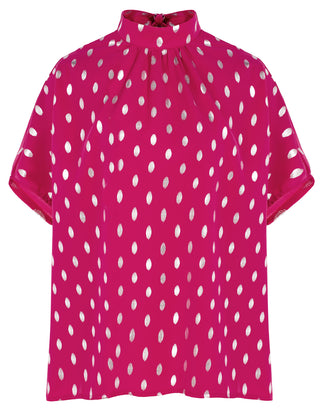 Women’s Batwing Sleeve Blouse Tops Mock Neck Polka Dot Blouses Casual Tie Back Drape Shirts