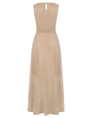 Women Ankle Length Party Dress Sleeveless Surplice V-Neck Flared A-Line Dress