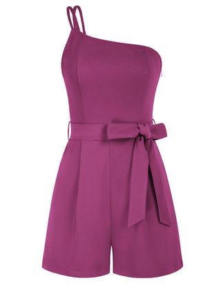 Shoulder Romper with Belt Dual Strap Smocked Back Playsuit