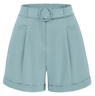 Fold-over Leg Opening Shorts with Belt