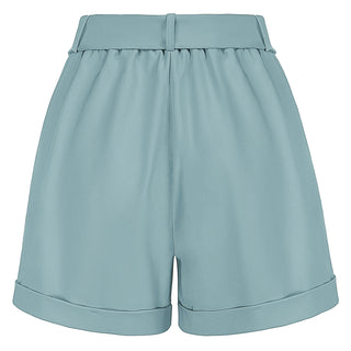 Fold-over Leg Opening Shorts with Belt