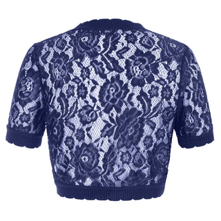 Lace Bolero Short Sleeve Open Front Irregular Hem Shrug