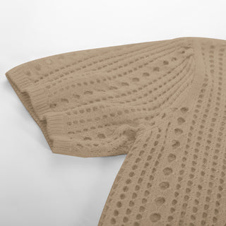 Women Hollowed-out Cardigan Short Sleeve V-Neck Tie-Front Shrug Knitwear