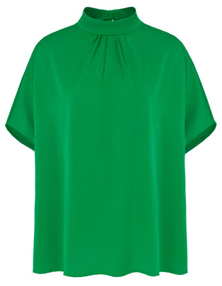 Women’s Batwing Sleeve Blouse Tops Mock Neck Polka Dot Blouses Casual Tie Back Drape Shirts