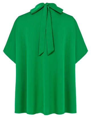 Women’s Batwing Sleeve Blouse Tops Mock Neck Polka Dot Blouses Casual Tie Back Drape Shirts