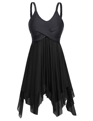 Separated Swimsuit V-Neck Irregular Hem Swimwear