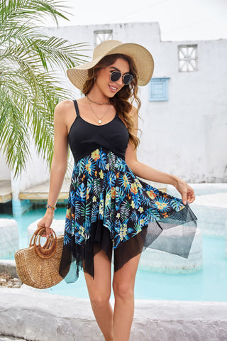 Separated Swimsuit V-Neck Irregular Hem Swimwear