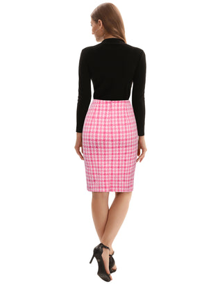 Womens Knee Length Elastic Waist Stretchy Bodycon Business Pencil Skirt