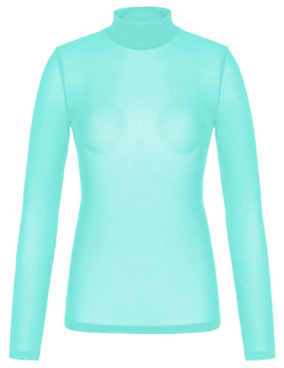 See-Through Mesh Sheer Long Sleeve Blouse Club-wear