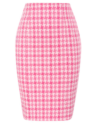 Womens Knee Length Elastic Waist Stretchy Bodycon Business Pencil Skirt