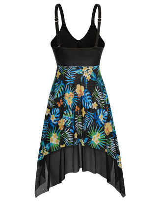 Separated Swimsuit V-Neck Irregular Hem Swimwear