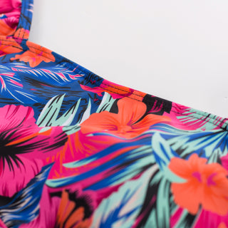 Women 2pcs Set Swimsuit Ruched Padded Swim Tops+Briefs Swimwear