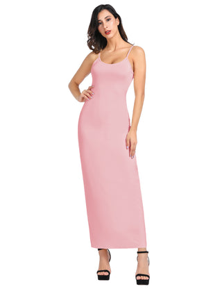 Bodycon Long Dress Spaghetti Straps Slip Cami Dresses Nightwear