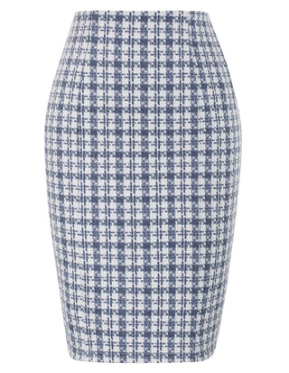 Womens Knee Length Elastic Waist Stretchy Bodycon Business Pencil Skirt