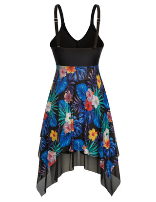 Separated Swimsuit V-Neck Irregular Hem Swimwear