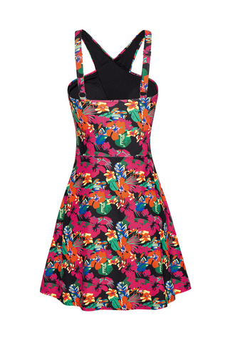 Women 2pcs Swimsuit Halterneck Padded Swim Dress+Briefs Swimwear