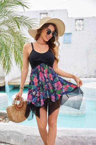 Separated Swimsuit V-Neck Irregular Hem Swimwear