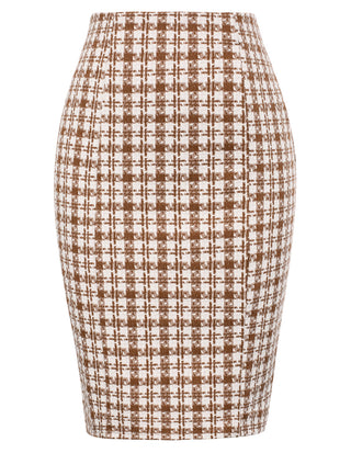 Womens Knee Length Elastic Waist Stretchy Bodycon Business Pencil Skirt