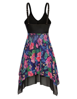 Separated Swimsuit V-Neck Irregular Hem Swimwear