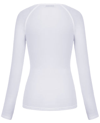 Women's Long Sleeve Scoop Neck See-through T-shirt Tops