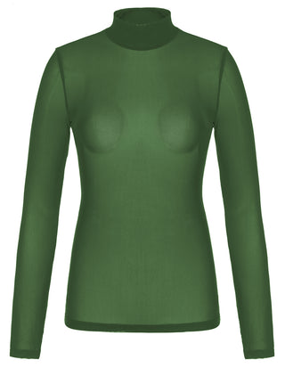 See-Through Mesh Sheer Long Sleeve Blouse Club-wear