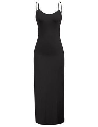 Bodycon Long Dress Spaghetti Straps Slip Cami Dresses Nightwear