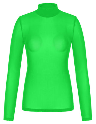 See-Through Mesh Sheer Long Sleeve Blouse Club-wear