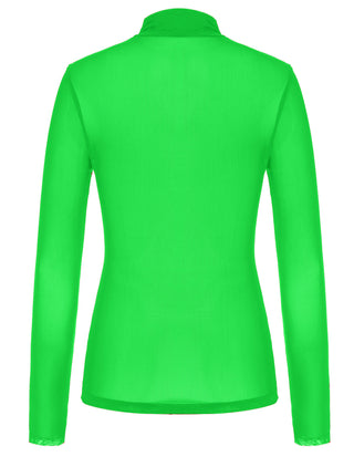See-Through Mesh Sheer Long Sleeve Blouse Club-wear