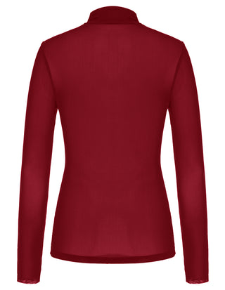 See-Through Mesh Sheer Long Sleeve Blouse Club-wear