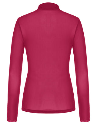 See-Through Mesh Sheer Long Sleeve Blouse Club-wear