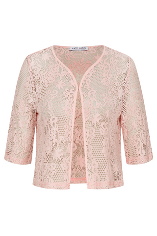 Women's Elegant Sheer Floral Lace Shrug Summer Short Sleeve Top Cropped Open Front Bolero Cardigan