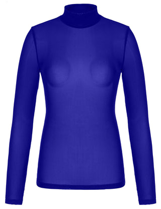 See-Through Mesh Sheer Long Sleeve Blouse Club-wear