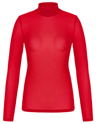 See-Through Mesh Sheer Long Sleeve Blouse Club-wear