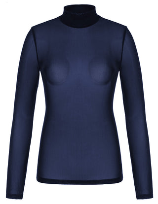 See-Through Mesh Sheer Long Sleeve Blouse Club-wear