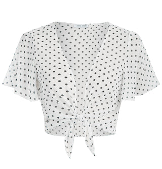 Tie Front Shrug Chiffon Short Flutter Sleeves Semi