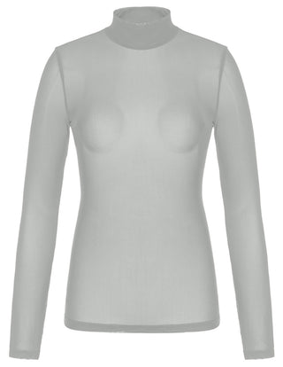 See-Through Mesh Sheer Long Sleeve Blouse Club-wear