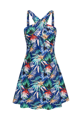 Women 2pcs Swimsuit Halterneck Padded Swim Dress+Briefs Swimwear