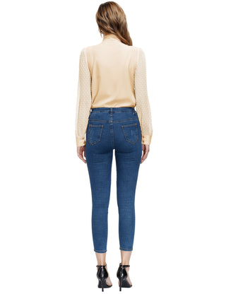 Women Bow-Knot Decorated Shirt Pullover Long Sleeves V-Neck Tops