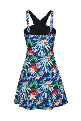 Women 2pcs Swimsuit Halterneck Padded Swim Dress+Briefs Swimwear