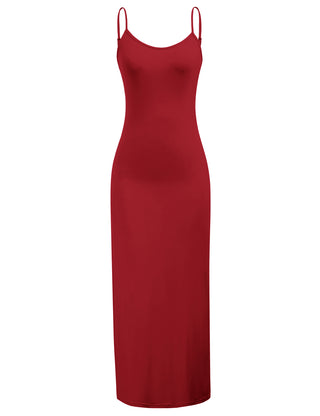 Bodycon Long Dress Spaghetti Straps Slip Cami Dresses Nightwear
