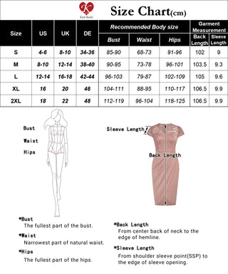 Womens Short Sleeve Floral Elegant Lace Cocktail Dress V Neck Knee Length Wrap Bodycon Dress