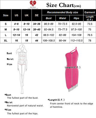 Women Irregular Tassel Hem Party Dress One-Shoulder Knee Length Bodycon Dress