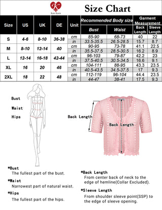 Women Hollowed-out Cardigan Short Sleeve V-Neck Tie-Front Shrug Knitwear